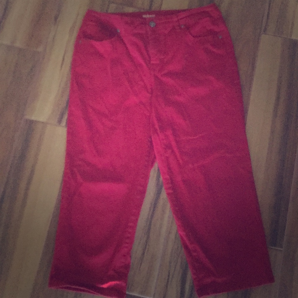 Bright red Capri denim